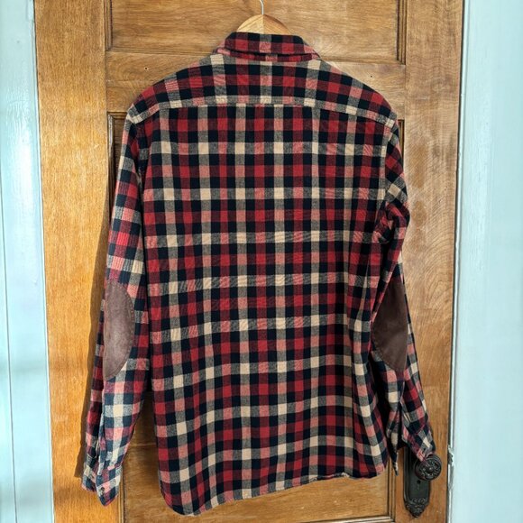 J.Crew Mercantile Flannel Shirt with Elbow Patches - Sz L - Picture 8 of 8